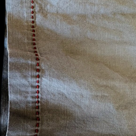 *DETAILED RED SEAMS* Jeremiah Large Gray Short Sleeve Button Down Shirt Pocket - Picture 5 of 7